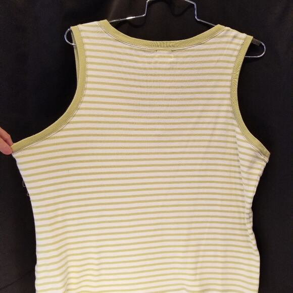 Calvin Klein White Green Stripe Crop Top Stretch Cotton  XL - Picture 8 of 8